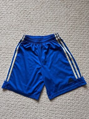 Adidas kids Royal Blue Athletic Shorts with White Stripes